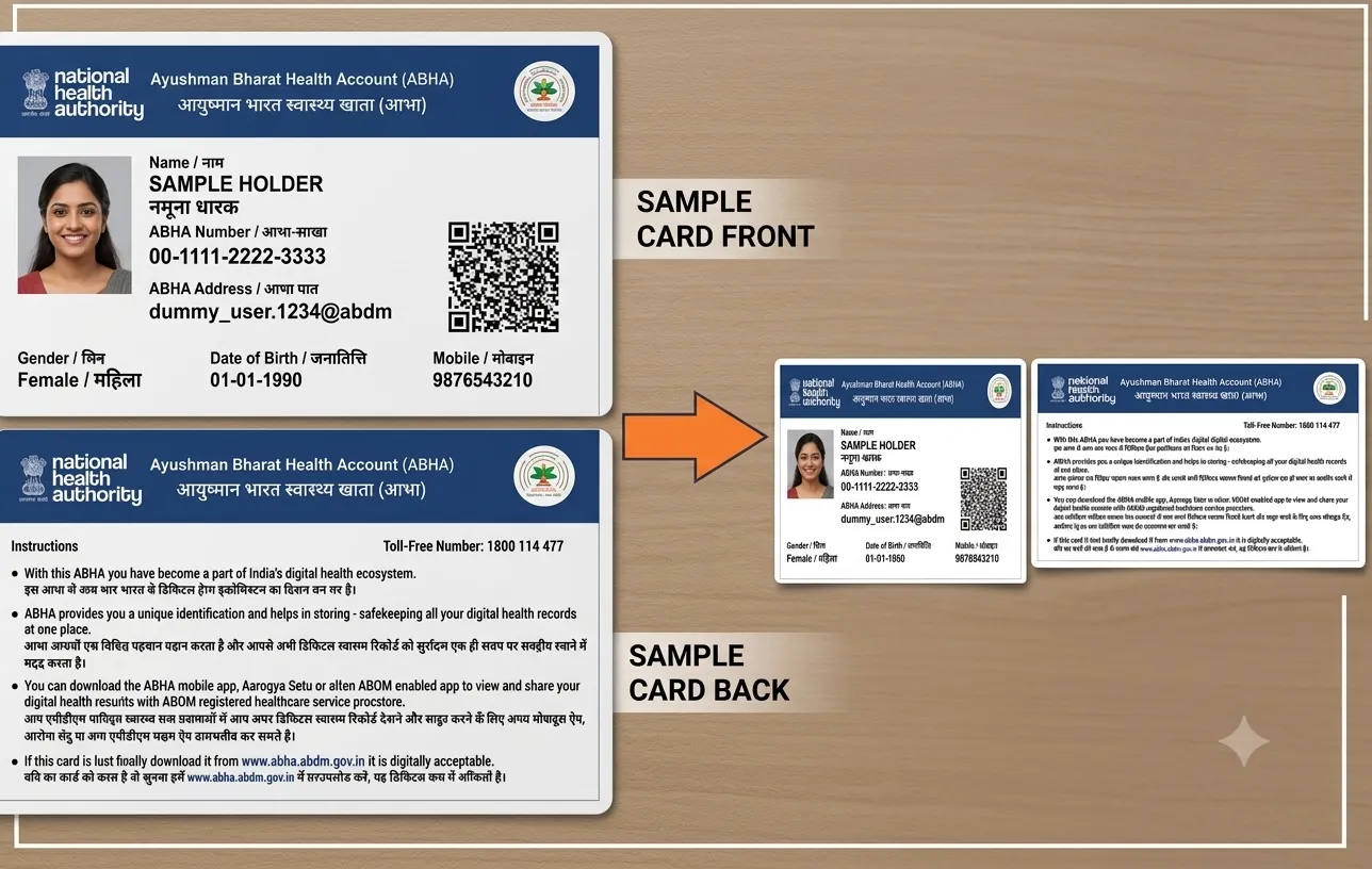 ABHA health card print size crop online (Demo)