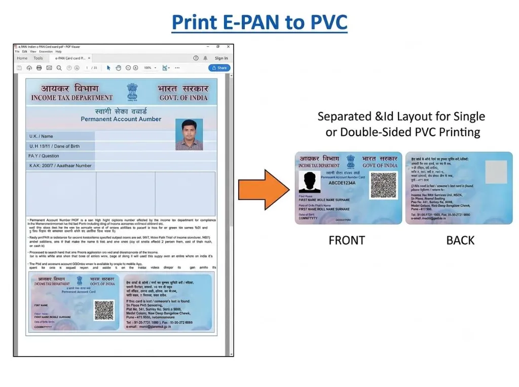 e-PAN card online crop aur print PVC size (Demo)